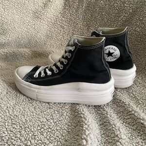 Converse Black and White Platform High-Top Sneakers